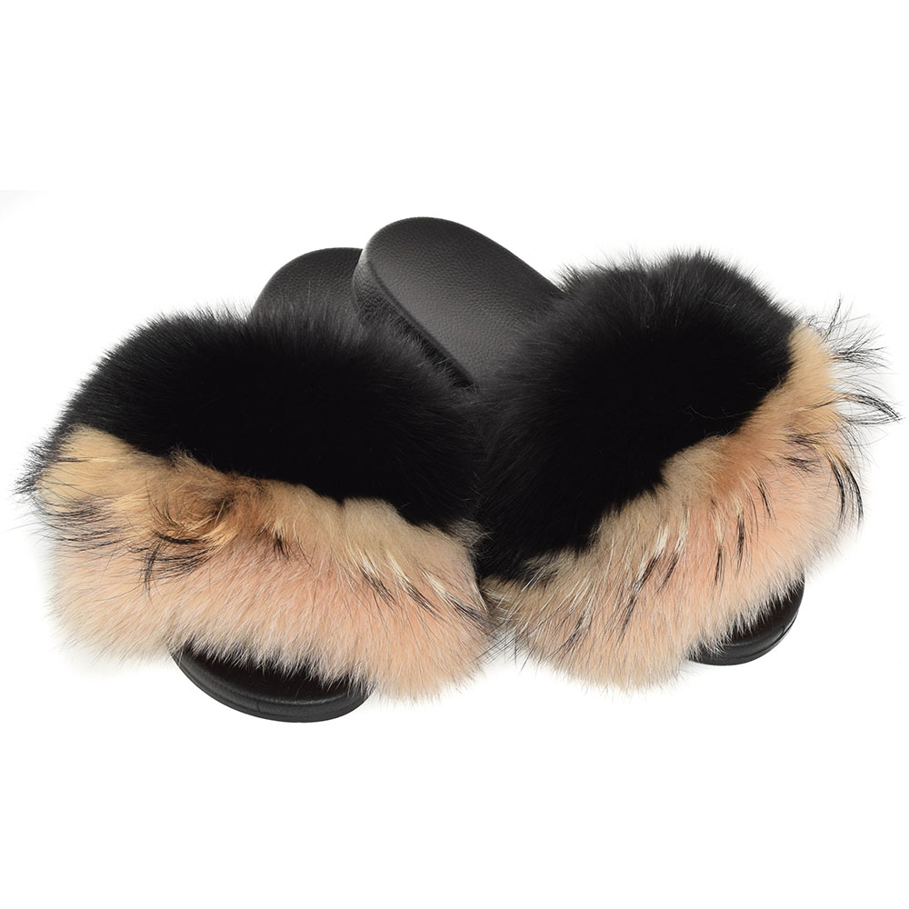 real fur slippers