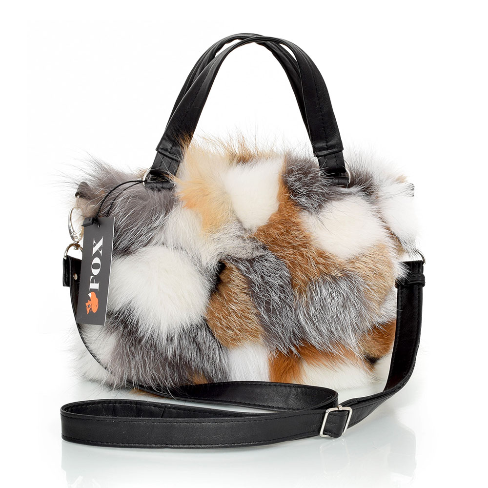 Luxury Backpack Silver Fox Fur Backpack Handmade Backpack Real Fur Shoulder Bag Fur Backpack Real Fox Fur Bag
